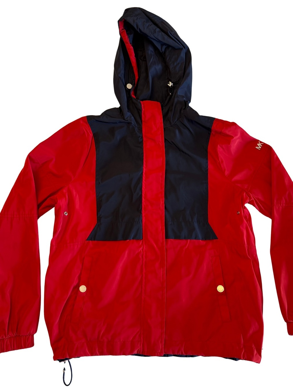 MICHAEL Michael Kors Red and Navy Hooded Raincoat